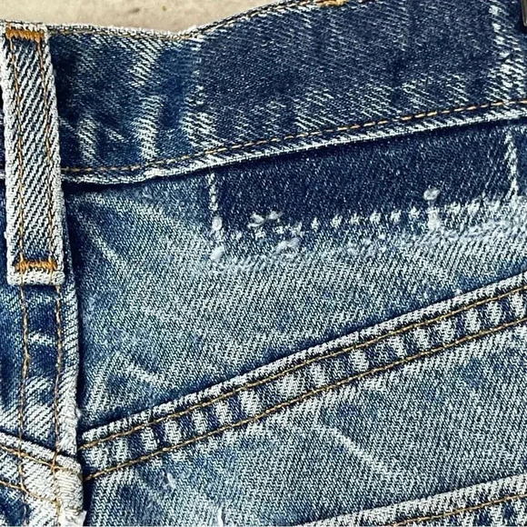 LF Furst of A Kind High Rise Denim Shorts Levis O Ring  Distressed Festival Jean - Picture 6 of 8